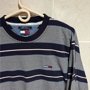 Tommy Hilfiger Navy and White Striped Tee